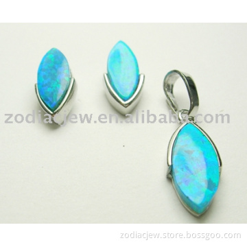 925 sterling silver jewerly sets with synthetic opal